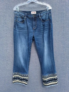 Driftwood Blue Jeans Womens Colette Embroidered Cropped Leg Measures 31X23 - Picture 1 of 10