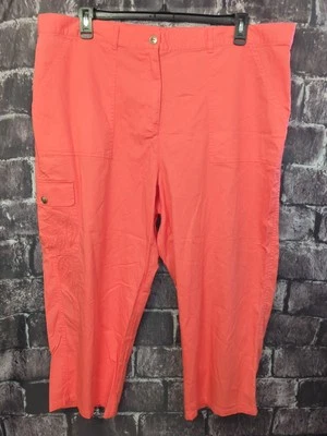 Hearts of Palm Pants Size 22W Capri Back Elastic Pockets Embroidery NWT   [OO30] - Image 1 of 4