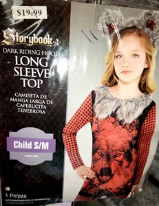 Libro de Cuentos Caperucita Oscura Manga Larga Top Niño S/M o M/l Disfraz de Halloween... - Imagen 1 de 2