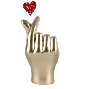Liebesgeste Einhandstatue Golddekorationen, Moderne Kunstharzskulptur Wohna7805 - Bild 1 von 6