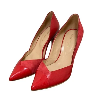 Sergio Rossi Leather Pointed Toe Pumps Size 35 Red Women USED - Imagem 1 de 4