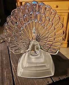 Vintage Clear Garanti Cristal d Arques Lead Crystal Peacock From France - ABC - Picture 1 of 11