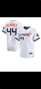 Yordan Alvarez Astros White 2025 City Connect Stitched Jersey Size Small - Picture 1 of 1