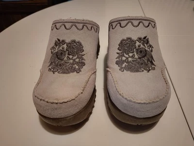 Rocket Dog Suede Clogs With Floral Embroidery - Image 1 of 4