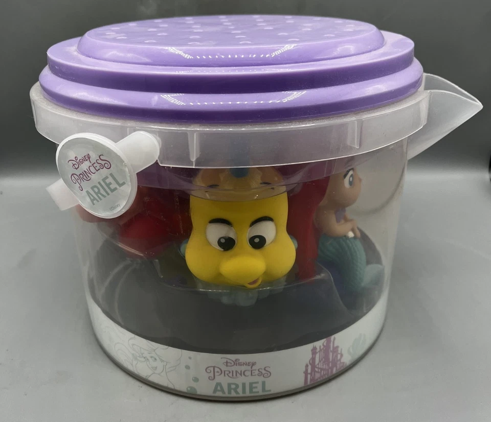 DISNEY CHILDREN'S BATH FIGURES & BUCKET SET 6 PIECES THE LITTLE MERMAID
