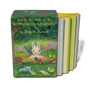 THE BUNNY'S NUTSHELL LIBRARY Robert Kraus 1965 Vintage Mini Book Set Boxed - Imagen 1 de 11