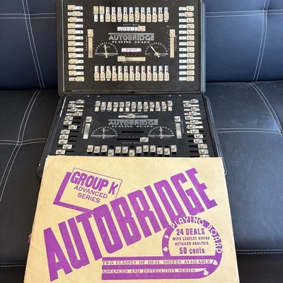 Antique AUTOBRIDGE Bridge Game  Playing Board With 12 Sheets Instructions - Image 1 of 4