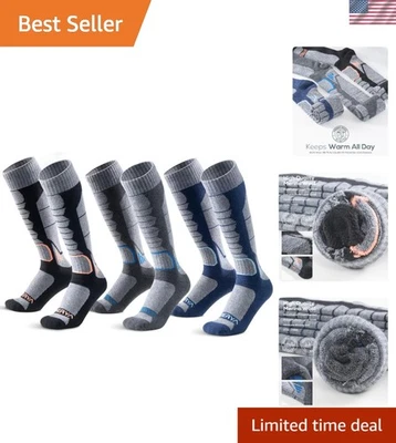 Calcetines térmicos de snowboard de lana merino - Cojín completo y soporte para el arco para la diversión invernal Foto 1 de 4