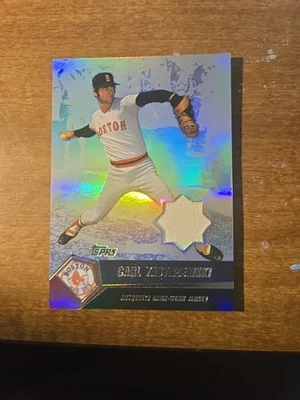 2004 Topps "Game WORN Jersey" Of Hall Of Famer Carl Yastrzemski !!! # CY... - Image 1 of 4