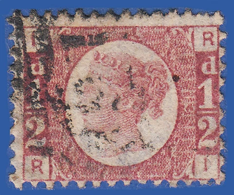 GB QV 1870 1/2d ROSE PLATE 13 RI SG49 GU Cover