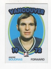2009-10 IN THE GAME 1972 THE YEAR IN HOCKEY ANDRE BOUDRIAS VANCOUVER CANUCKS #51