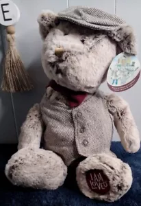 Animal Adventures I Am Loved Bear 2014 peluche con pajarita roja y mochila 17" NUEVO - Imagen 1 de 7