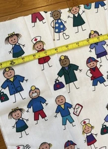 Large Piece Vintage Fabric Health Care Doctors Nurses 4 Yards x 62” Wide Scrubs - Picture 1 of 6
