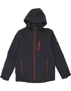 MCKINLEY Mens Hooded Windbreaker Jacket UK 38 Medium Navy Blue Polyester CA06 - Picture 1 of 3
