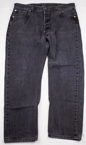 Vintage LEVI's 501 Red Tab Faded Black Denim Button-Fly Jeans Men's Size 38Wx29L - Picture 1 of 8