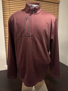 Callaway Golf 3/4 Zip Pullover Shirt Mens Sz XL Maroon Long Sleeve Zip Pockets - Picture 1 of 5