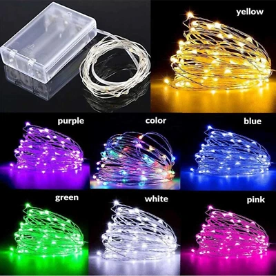 Fairy Lights 1m - 20m 7 Color Lights LED String Lights Valentines Day Home decor - Image 1 of 4