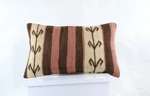 Kilim Pillow Cover 12x20 Turkish Handmade Sofa Couch Floor Lumbar Cushion E1030 - Picture 1 of 4