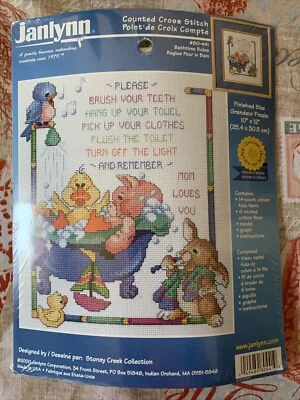 De Colección Janlynn BATHTIME RULES MAMÁ TE AMA Kit Punto de Cruz Contado #80-441 NUEVO Foto 1 de 2