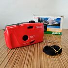 Panorama 35mm Focus Free Film Camera Bright Red Panoramic Vintage