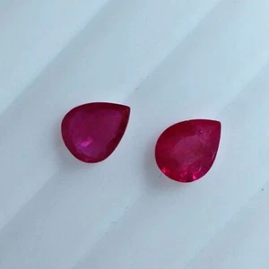 1.98ct Natural Burma ruby good color & luster beautiful pear shape matching pair - Picture 1 of 3