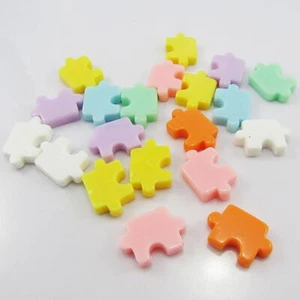 20pcs DIY Resin Puzzle Piece Cabochon Flat Back 19x13x4.5mm Cards Hair Clips - Picture 1 of 1
