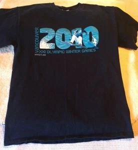 2010 Olympics Vancouver XXI Olympic Winter Games Snowboard M Navy T-Shirt - Picture 1 of 9