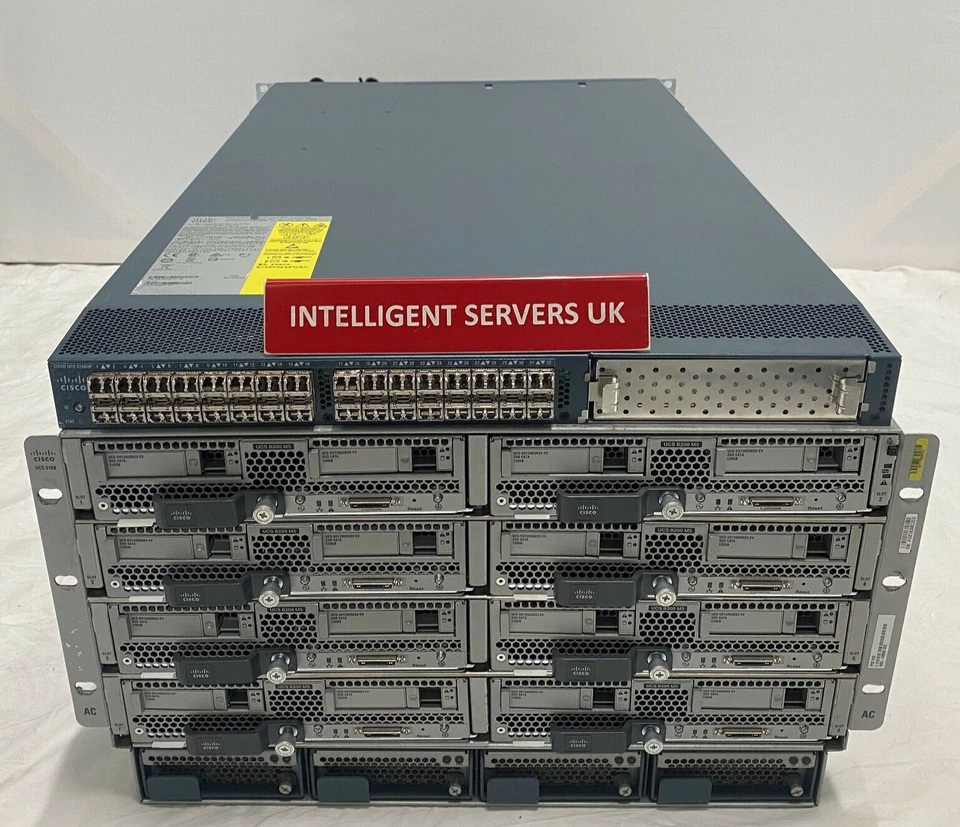 Cisco UCS 5108 1x UCS-FI-6248 8x UCS B200 M5 96 Cores 3TB RAM Blade Solution - Image 1 of 2