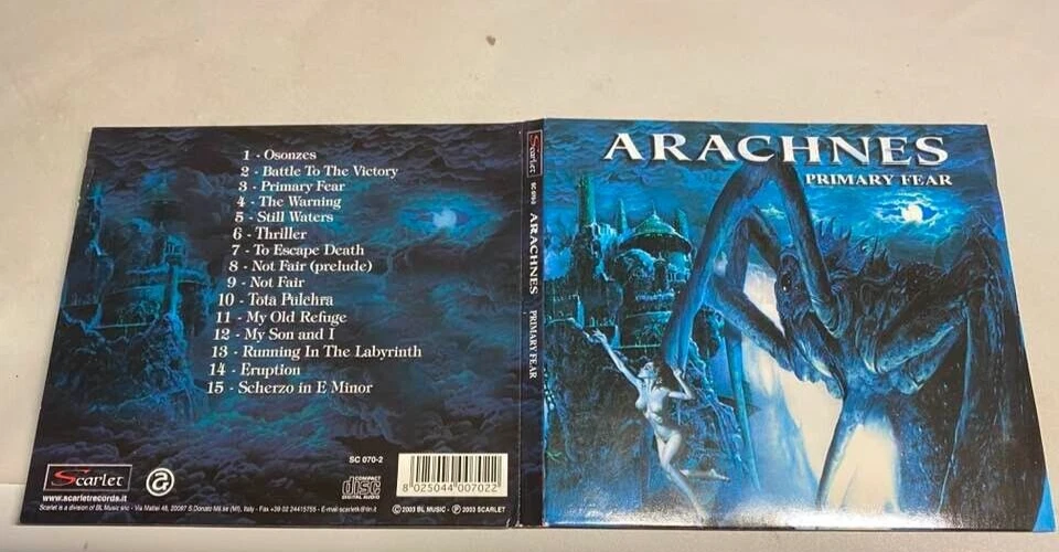 ARACHNES - ''PRIMARY FEAR'' - RARE ITALY POWER METAL DIGI CD 2003 - Bild 1 von 2