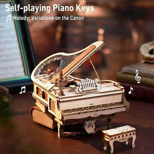 ROKR Magic Piano Music Box 3D Wooden Puzzle Mechanical Model Decor Xmas Gifts - Picture 1 of 12