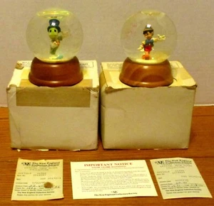 Disney Pinocchio & Jiminy Cricket Character Crystal Snow Globe Collection 1990 - Picture 1 of 17