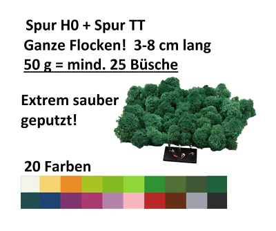 Muwse ohne Dreck ca 25 Büsche Bäume Hecken Rentier- Islandmoos Spur H0/TT - 50g - Bild 1 von 3