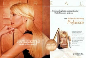 2002 L'oreal Preference Hair Heather Locklear 2-page MAGAZINE AD - Picture 1 of 1