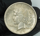 1921 Pokój Srebrny dolar Wysoka płaskorzeźba AU+