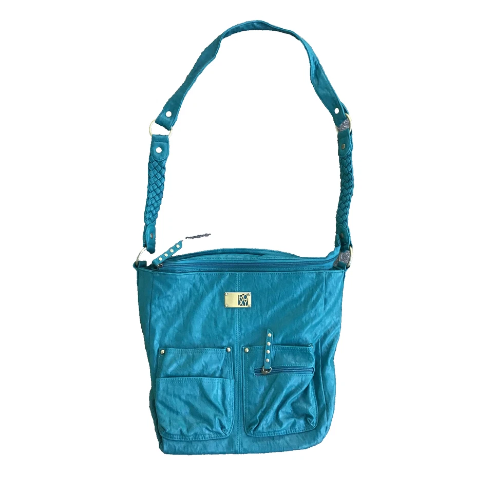 ROXY Mujer Cuero Bandolera Bolso de Hombro Cartera Verde Foto 1 de 4