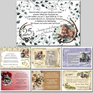 15 x Danksagung/Einladung Silberhochzeit Goldhochzeit Personalisiert - Bild 1 von 16