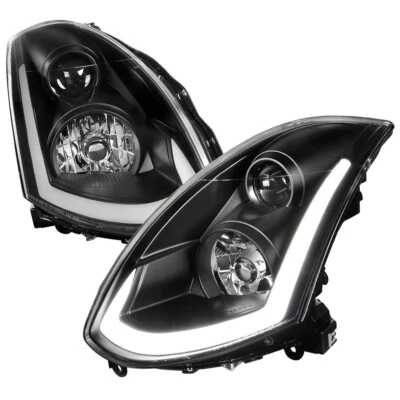 Se adapta a faros proyectores Infiniti G35 cupé con intermitente secuencial LED negro Foto 1 de 4