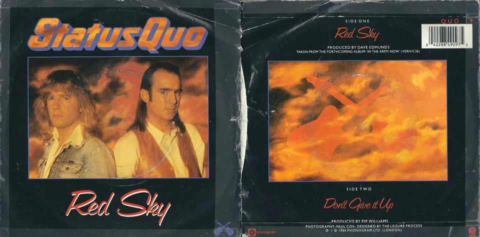 DISQUE 45 TOURS STATUS QUO ‎– CIEL ROUGE // NE L'ABANDONNEZ PAS - Photo 1/1