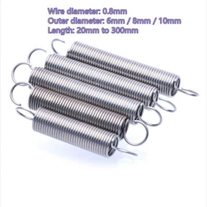 Expansion Springs Stainless Wire Diameter 0.8mm Tension Spring 20mm - 300mm Long - Picture 1 of 11