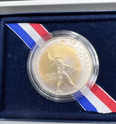 2006 BU Benjamin Franklin Scientist Silver Dollar $1 Coin PQ * Original Toning - Image 1 of 4