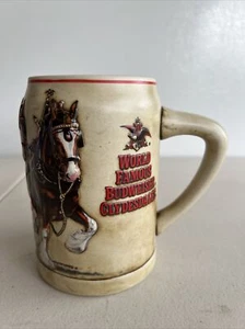 Tazza birra Stein 1987 Budweiser "World Famous Clydesdale" Ceramarte Brasile - Foto 1 di 7