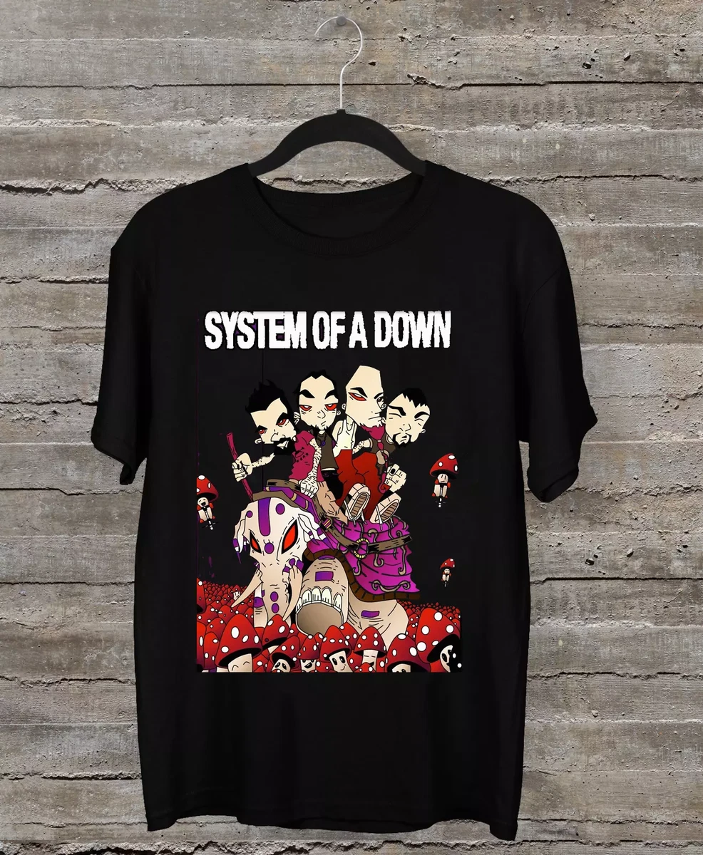SYSTEM OF A DOWN 非売品Tシャツ Washed Vintage Rock Band System of A Down Toxicity Chop Suey Print