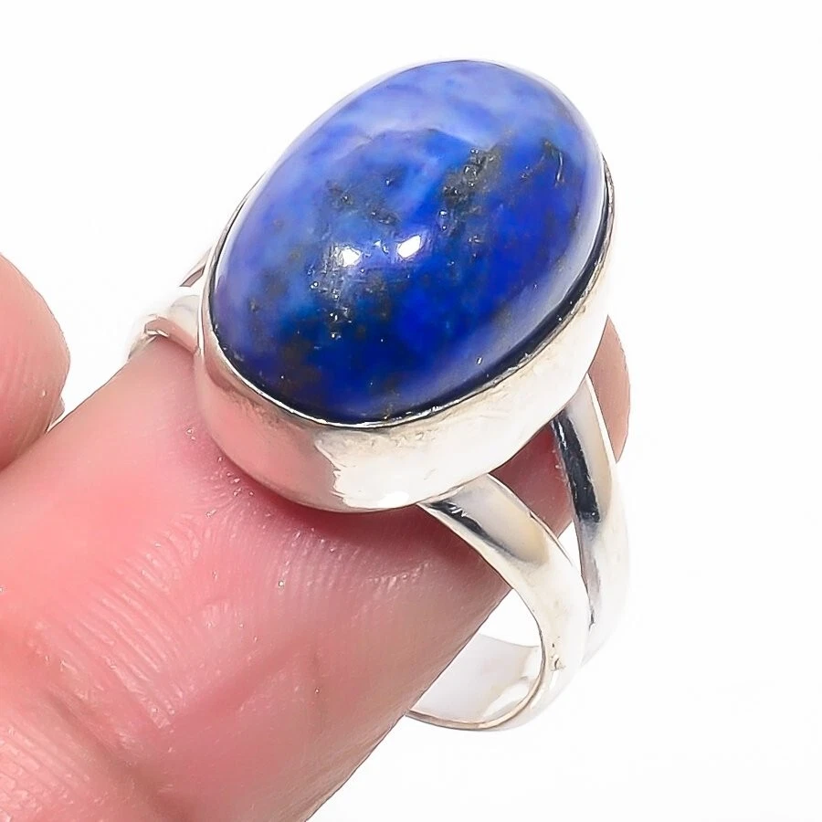 Lapis Lazuli Gemstone 925 Sterling Silver Jewelry All Size Ring For Gift - Image 1 of 1