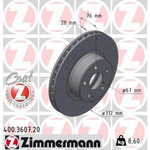 Zimmermann OE Coat Z Brake Rotor Pair 312mm Front 400.3607.20 - Picture 1 of 1