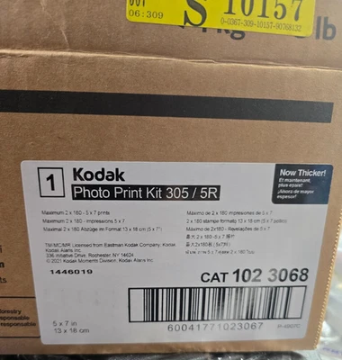 Kodak Photo Print Kit 305 / 5R - Two Rolls for 360 5x7 Prints + 2 Print Ribbons - Image 1 of 3