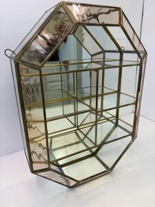 Vetrina Curio vintage in vetro colorato specchiato armadio MCM 13x9,5x4 pollici Senza porta - Foto 1 di 11