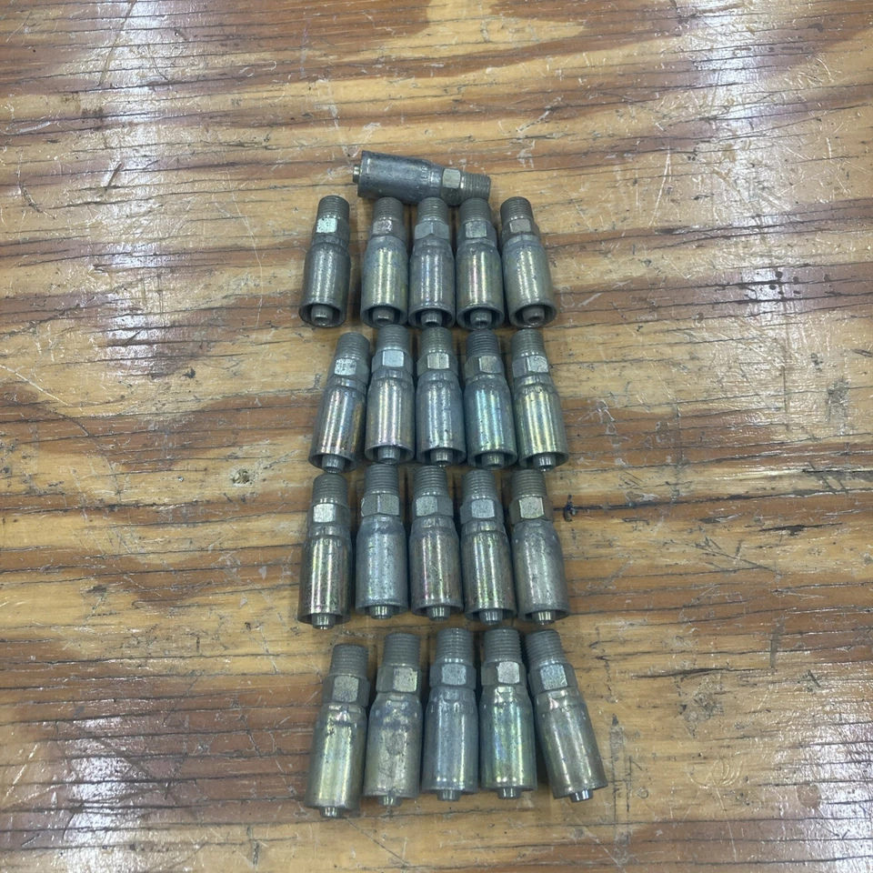 (21) WEATHERHEAD Eaton 04E-102  1/4" Hose ID x 1/8” Male Pipe Rigid Coll-O-Crimp - Image 1 of 1