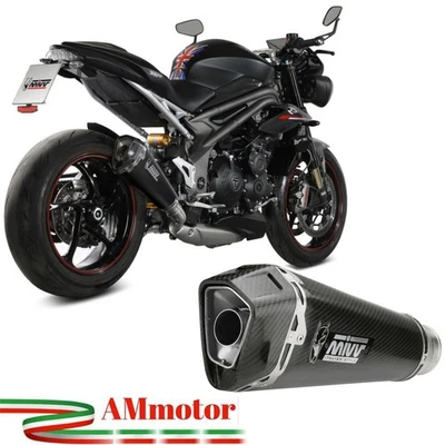 Mivv Triumph Speed Triple 1050 R 2020 Exhaust For Motorcycle Delta Race Carbon - Image 1 of 4