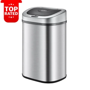 Motion Sensor Rubbish Bin 80L Automatic Stainless Steel Kitchen Trash Can Silver - Picture 1 of 9