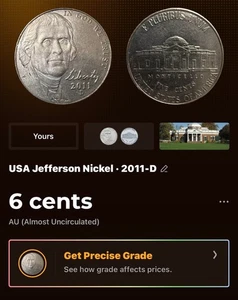 Lot 1.  USA Jefferson Nickel. Error Coin "Off Center Strike". 5 Cents. #2011-D - Picture 1 of 9